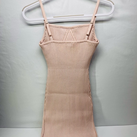 Elegant Beige Mini Dress - Picture 2 of 6